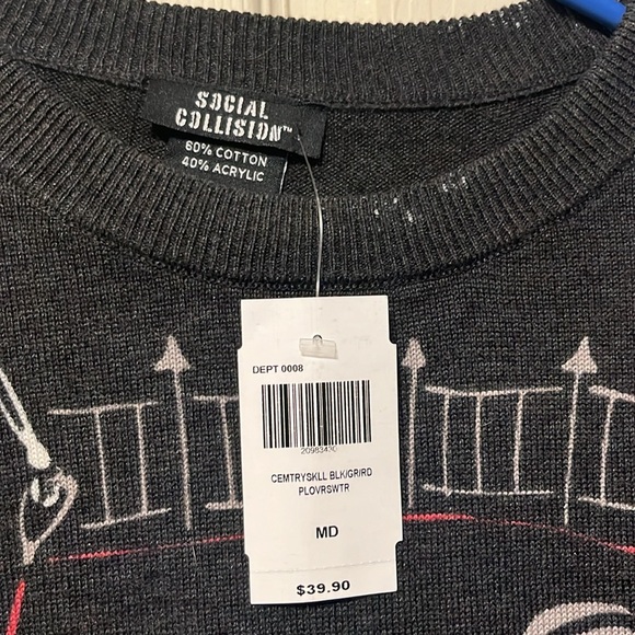 NWT Social Collision Cemetery sweater - Picture 3 of 4